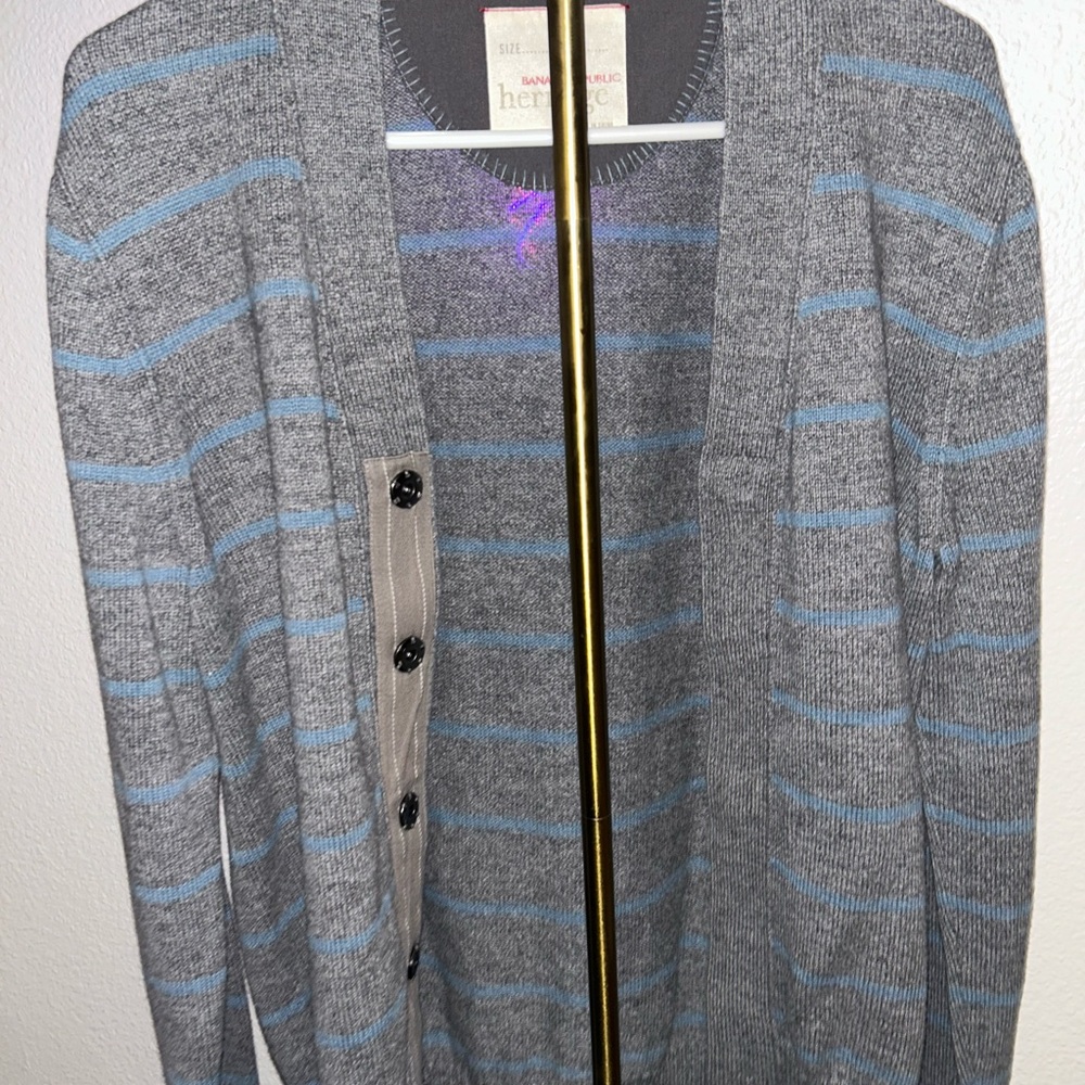 Banana Republic Gray and Blue Cardigan